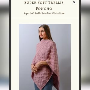 Aran Sweater Market Soft Trellis Poncho in Winter Rose